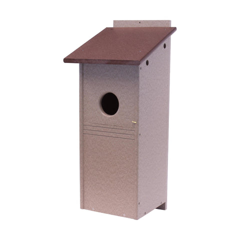 Flicker Birdhouse Nesting Box 8x8x24 Inch – Eco-Friendly Poly Lumber with Ventilation | Made in USA Amish Toy Box 