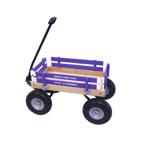 Berlin Big Foot Kids Express Wagon 25x14 Inch Solid Wood Bed With Foam Tires – Amish Crafted | Made in USA Amish Toy Box  Pull Behind Wagon