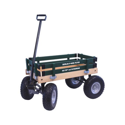 Berlin Big Foot Kids Express Wagon 25x14 Inch Solid Wood Bed With Foam Tires – Amish Crafted | Made in USA Amish Toy Box  Pull Behind Wagon
