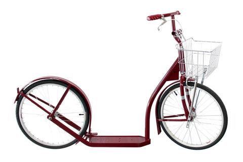 Amish-Made Deluxe Kick Scooter with Cargo Basket – Youth/Adult Size | Lancaster PA Craftsmanship Made in USA Amish Toy Box  Sports