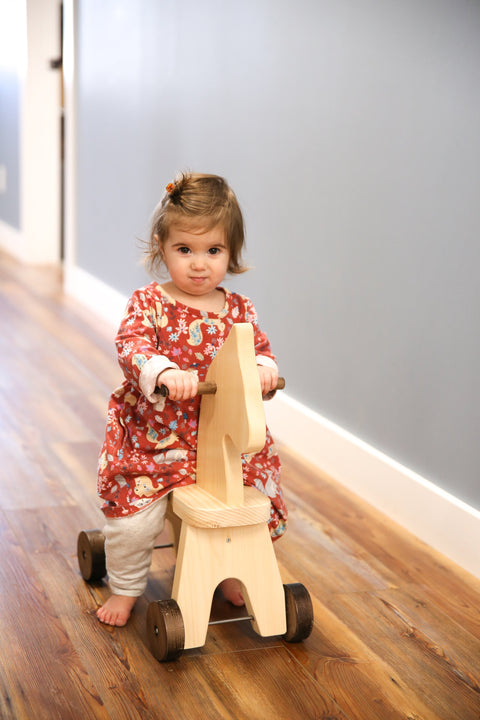 Handcrafted Amish Wooden Toddler Ride-On Horse Toy 18 Inch – Non-Toxic Finish | Made in USA Amish Toy Box  Toy