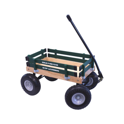Berlin Big Foot Kids Express Wagon 25x14 Inch Solid Wood Bed With Foam Tires – Amish Crafted | Made in USA Amish Toy Box  Pull Behind Wagon
