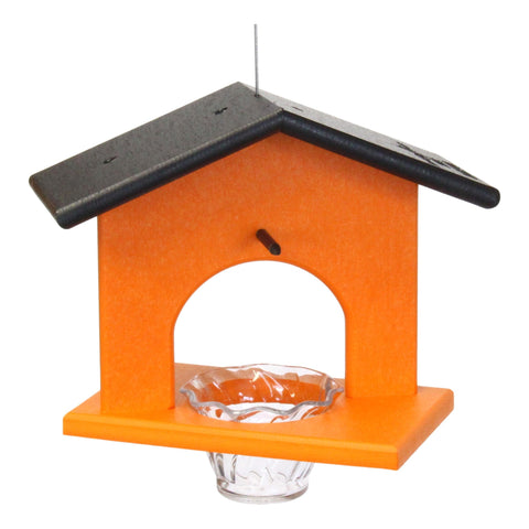 Eco-Friendly Hanging Oriole Bird Feeder with Jelly Dish and Orange Pegs 10 Inch – Amish Crafted | Made in USA Amish Toy Box  Bird Feeder