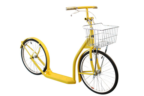 Amish-Made Deluxe Kick Scooter with Cargo Basket – Youth/Adult Size | Lancaster PA Craftsmanship Made in USA Amish Toy Box  Sports