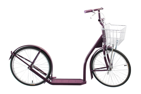 Amish-Made Deluxe Kick Scooter with Cargo Basket – Youth/Adult Size | Lancaster PA Craftsmanship Made in USA Amish Toy Box  Sports