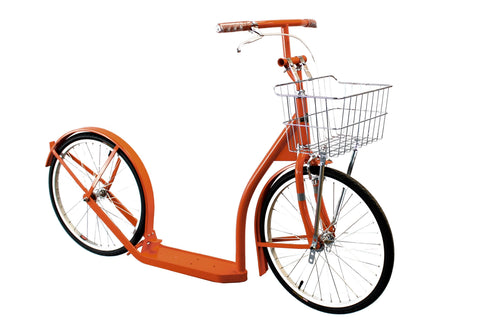 Amish-Made Deluxe Kick Scooter with Cargo Basket – Youth/Adult Size | Lancaster PA Craftsmanship Made in USA Amish Toy Box  Sports