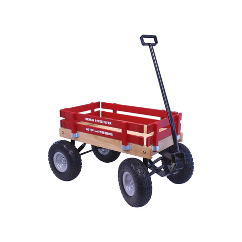 Berlin Big Foot Kids Express Wagon 25x14 Inch Solid Wood Bed With Foam Tires – Amish Crafted | Made in USA Amish Toy Box  Pull Behind Wagon