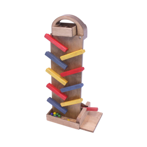 Handcrafted Wooden Marble Launcher Toy 20 Inch – Child Safe Classic Game | Amish Made USA Amish Toy Box  Toy