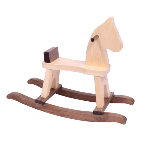 Handcrafted Wooden Toddler Rocking Horse 26 Inch – Solid Pine Child-Safe Finish | Amish-Made USA Amish Toy Box  Wooden Toy