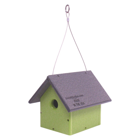 Amish-Made Eco-Friendly Birdhouse for Chickadees and Wrens 8 Inch Poly Lumber Nest Box | Made in USA Amish Toy Box  Bird House