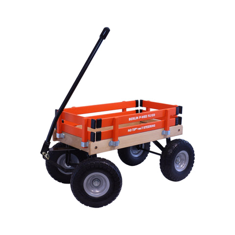 Berlin Big Foot Kids Express Wagon 25x14 Inch Solid Wood Bed With Foam Tires – Amish Crafted | Made in USA Amish Toy Box  Pull Behind Wagon