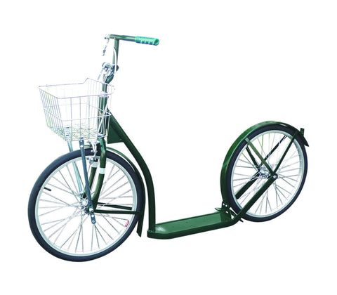 Amish-Made Deluxe Kick Scooter with Cargo Basket – Youth/Adult Size | Lancaster PA Craftsmanship Made in USA Amish Toy Box  Sports