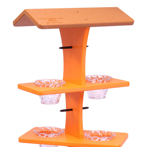 Triple Deck Oriole Jelly Feeder  – Eco-Friendly Poly Lumber | Amish-Made in USA Backyard Bird Station Amish Toy Box  Bird Feeder