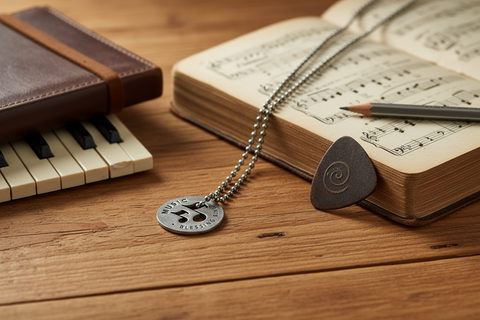 Music Blessing Ring Charm – Recycled Lead-Free Pewter Token | Made in USA Small Inspirational Gift Whitney Howard Designs  Blessing Ring