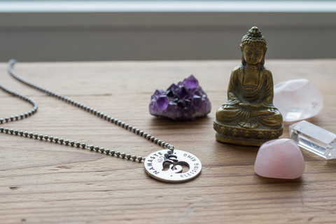 Handcrafted Namaste Blessing Ring Charm 1 Inch – Recycled Lead-Free Pewter | Made in USA Token Whitney Howard Designs  Blessing Ring