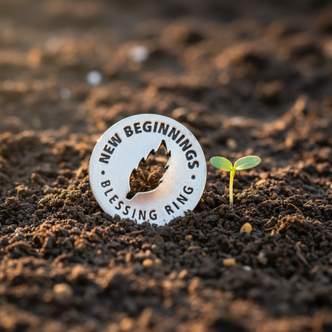 New Beginnings Blessing Ring Charm – Handcrafted Lead-Free Pewter Token | Made in USA Inspirational Gift Whitney Howard Designs  Blessing Ring