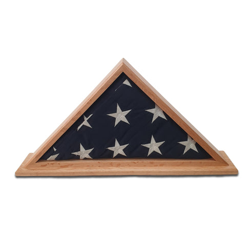 Veteran Crafted Oak Burial Flag Display Case – 5x9.5 Ft Flag – Made in USA Legacies of America Woodworking Company  Flag Display Case