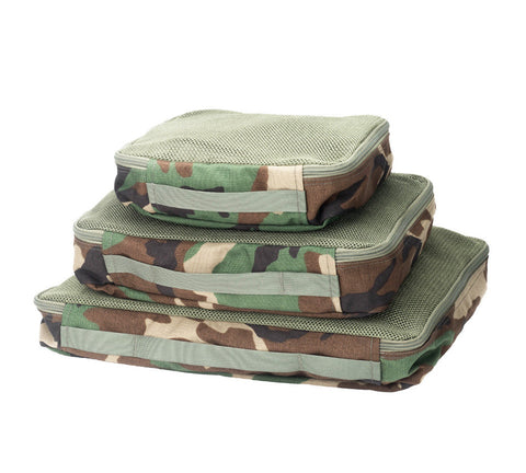 Military Grade Woodland Camo Packing Organizer Set – Durable Travel Storage | Made in USA MIS  Packing Organizer