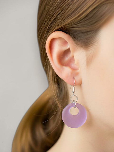 Pink Sea Glass Hoop Earrings – Lightweight Coastal Jewelry with Stainless Steel Hooks | Handmade in USA Michelle Marie Boutique  Earrings