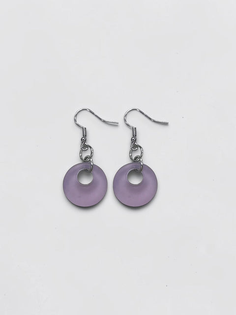 Pink Sea Glass Hoop Earrings – Lightweight Coastal Jewelry with Stainless Steel Hooks | Handmade in USA Michelle Marie Boutique  Earrings