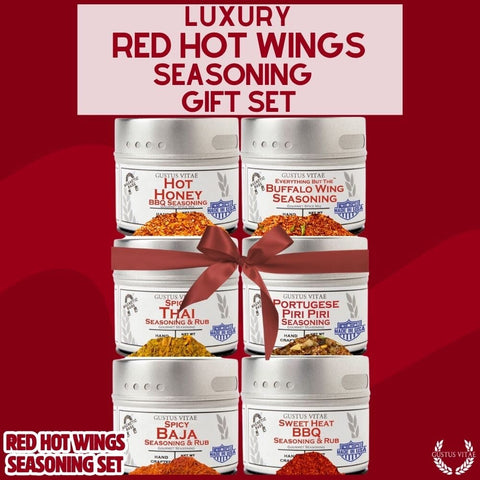 Gustus Vitae Red Hot Wing Spice Set – Gourmet Seasoning Collection | Made in USA Gustus Vitae  Collections & Gift Sets