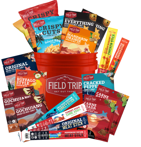 Assorted Premium Meat Snack Bucket – Protein-Rich Jerky Variety | Made in USA Field Trip 