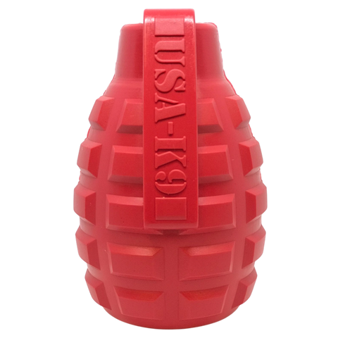 USA-K9 Grenade Durable Rubber Dog Chew Toy – Treat Dispenser – Made in USA SodaPup  Rubber Dog Toys