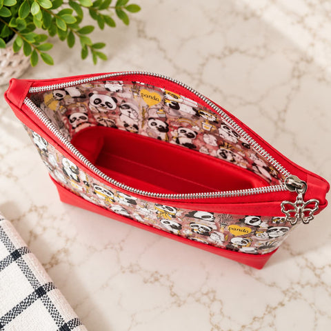 Clear Vinyl Cosmetic Bag with Panda Print – 10 Inch Makeup Organizer – Handmade in USA Frances Farm & Craft  Cosmetic bags