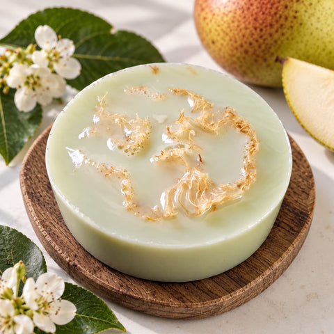 Pack of 2 Handcrafted Goat Milk Loofah Soap Duo – Pear Scented Bar Soap Exfoliant | Made in USA Natural Bath Body Care Frances Farm & Craft  Soap