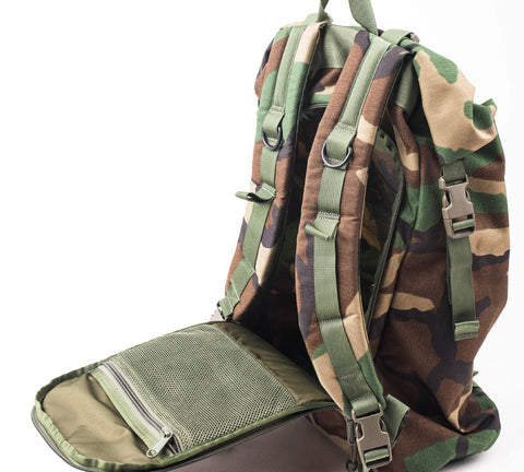 Roll Up Backpack – Woodland Camo Design – Durable Cordura Nylon | Made in USA MIS  Backpack