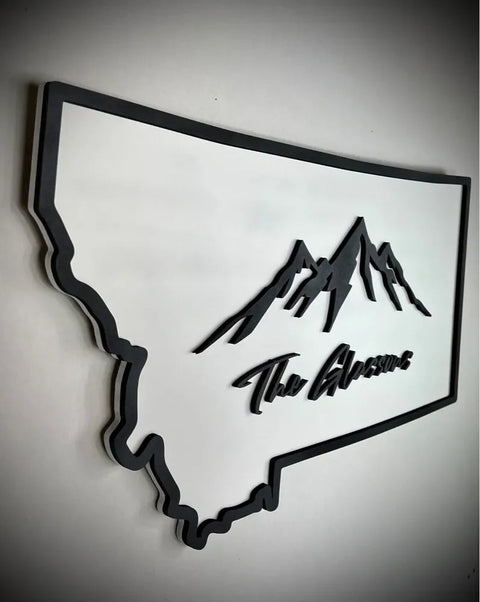 Personalized Montana State Wall Sign – 24 Inch Floating Outline | Custom Home Decor | Made in USA B. James Design & Woodwork 