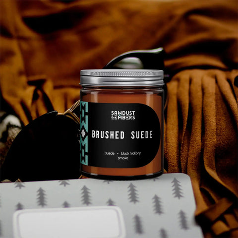 Brushed Suede Scented Candle – Handcrafted Luxury Aromatherapy | Made in USA Sawdust & Embers  Apothecary Candles