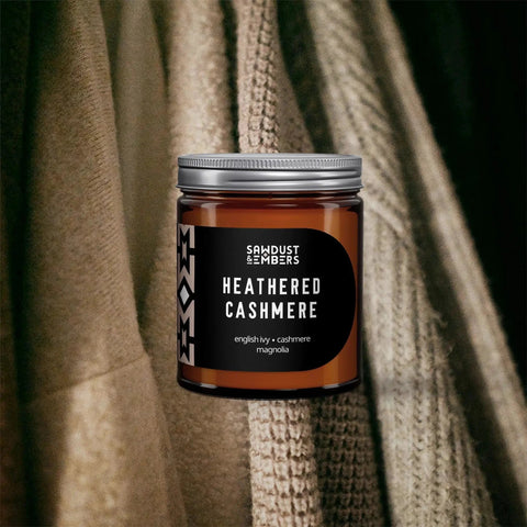 Heathered Cashmere Luxury Scented Candle – Handcrafted Home Fragrance | Made in USA Sawdust & Embers  Apothecary Candles