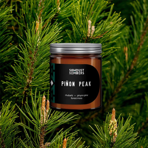 Piñon Peak Scented Candle – Handcrafted Home Fragrance | Made in USA Sawdust & Embers  Apothecary Candles