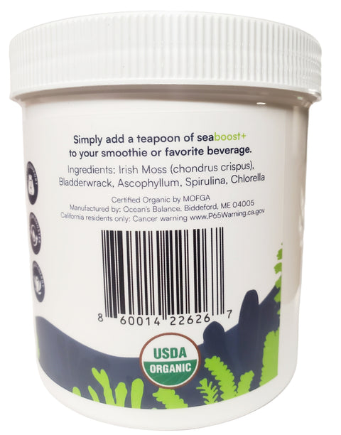Seaboost+ Organic Metabolism Booster 8oz – Natural Energy Blend | Made in USA Ocean's Balance 