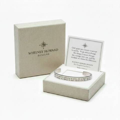 Inspirational Serenity Prayer Pewter Cuff Bracelet – Handcrafted Quotable Jewelry | Made in USA Whitney Howard Designs  Cuff Bracelets