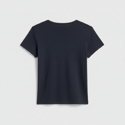 Women's 90s Inspired Ribbed Fitted Tee – 5.5 oz Combed Cotton | Premium Quality Made in USA US Standard Apparel  SS SIDE SEAM TEE