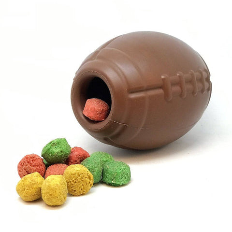Durable Rubber Football Dog Treat Dispenser Toy – Chew Resistant | Made in USA SodaPup  Rubber Dog Toys