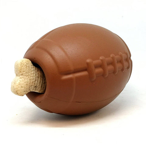 Durable Rubber Football Dog Treat Dispenser Toy – Chew Resistant | Made in USA SodaPup  Rubber Dog Toys