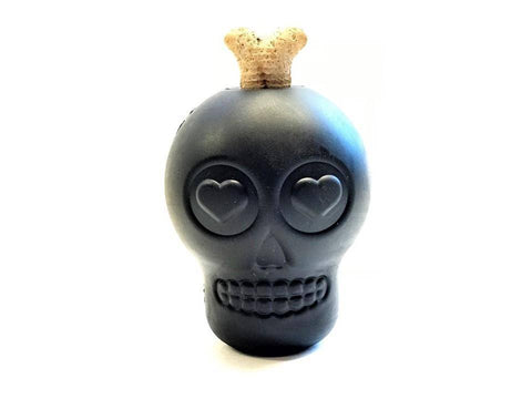 Magnum Sugar Skull Treat Dispenser – Durable Chew Toy for Power Chewers | Made in USA SodaPup  Rubber Dog Toys