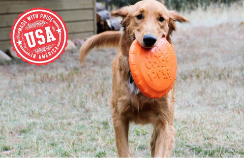 Durable Rubber Dog Retrieving Frisbee – Bottle Cap Design – Orange | Made in USA SodaPup  Rubber Dog Toys