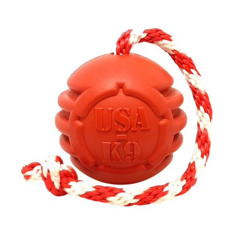 USA-K9 Stars and Stripes Durable Rubber Tug and Chew Dog Toy – Made in USA SodaPup  Rubber Dog Toys