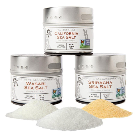 Gourmet Sushi Sea Salt Trio – Wasabi, Sriracha & California Blend | Made in USA Gustus Vitae  Collections & Gift Sets