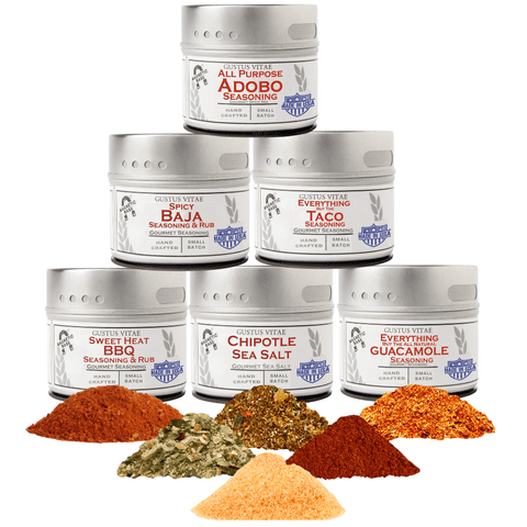Tex-Mex Gourmet Seasoning 6-Pack Collection – Handcrafted Spice Set | Made in USA Gustus Vitae  Collections & Gift Sets