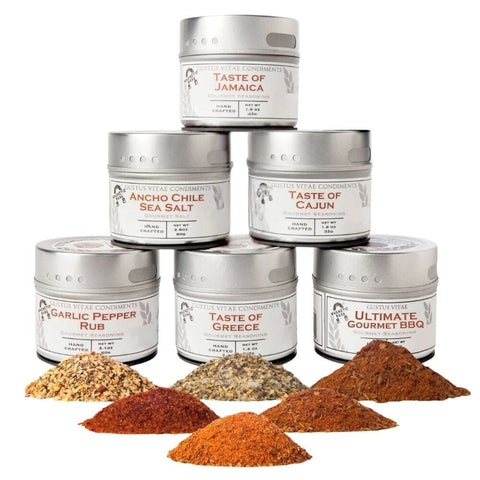 Gourmet BBQ Spice Set – 6 Handcrafted Seasoning Tins | Made in USA Gustus Vitae  Collections & Gift Sets