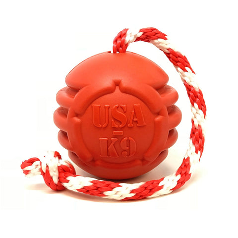 USA-K9 Large Red Chew Ball – Durable Dog Retrieving Toy | Made in USA SodaPup  DOG TOYS
