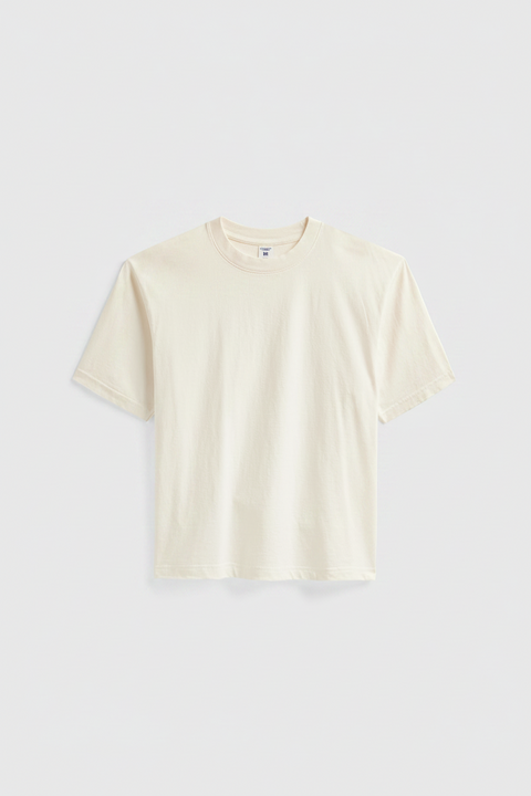 Unisex Cotton Crop T-Shirt – Boxy Fit Modern Layering Tee | Made in Los Angeles USA US Standard Apparel  product