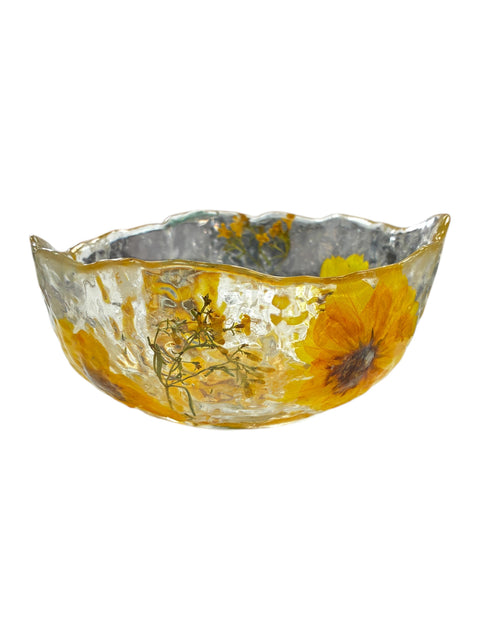 Pressed Flower Resin Decorative Bowl 5 Inch Diameter – Handcrafted Art Piece | Made in USA by Michelle Marie Boutique Michelle Marie Boutique  Decorative Bowl
